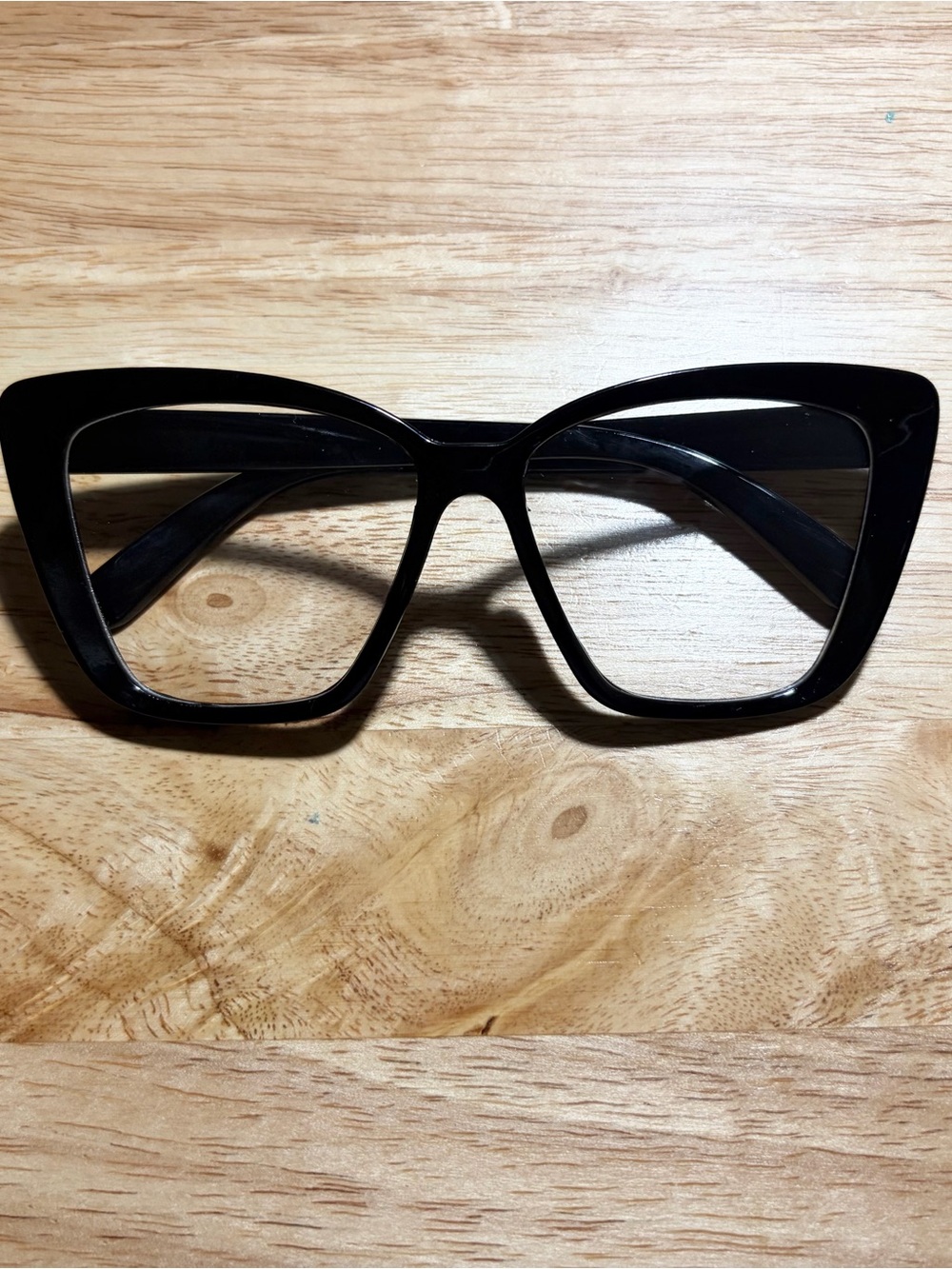 Solid All Black Bold Cat Eye Fashion Glasses